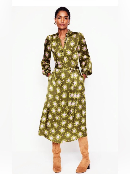 Boden Dresses & Skirts - Boden Jasmine Satin Midi Shirt Dress Size 14R